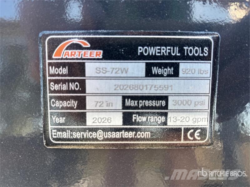 Arteer SS-72W 72 in Skid Steer Sweeper (Unused) Birstes