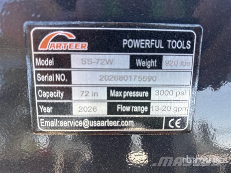 Arteer SS-72W 72 in Skid Steer Sweeper (Unused) Birstes
