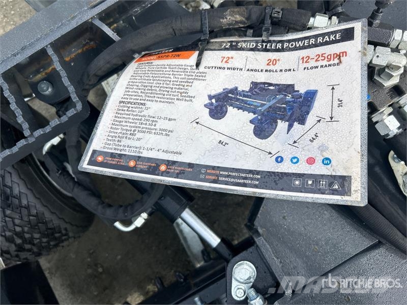 Arteer SSPR-72W 72 in Skid Steer Power Rake (Unused) Ranghinatori