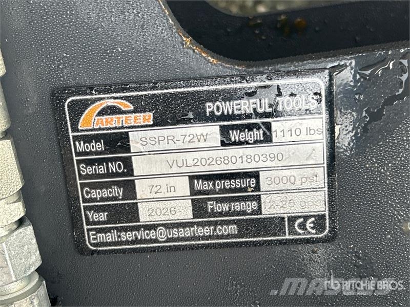 Arteer SSPR-72W 72 in Skid Steer Power Rake (Unused) مكابس وميبسات التبن