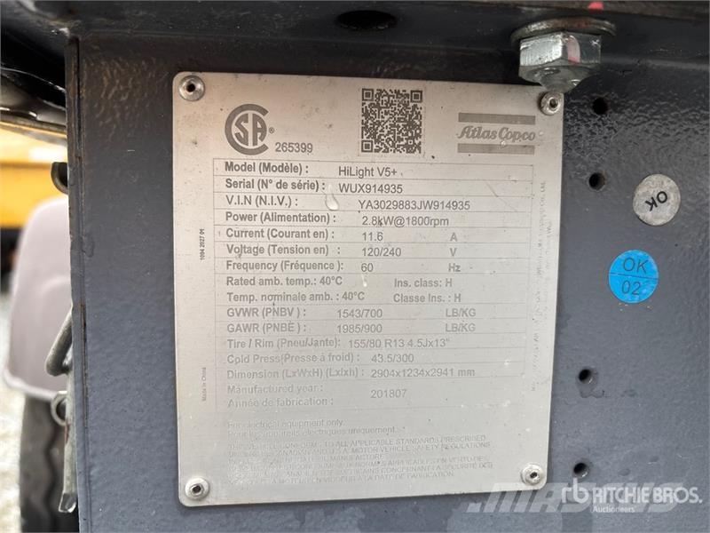 Atlas Copco HiLight V5+ 2.6 kW Light Tower Fénytornyok