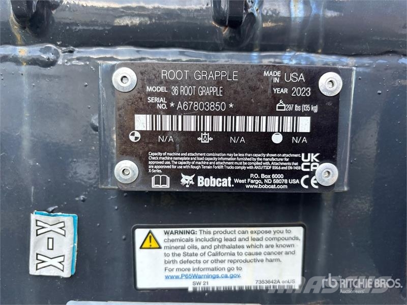 Bobcat 36 in Root Skid Steer Grapple (Unused) خطاطيف