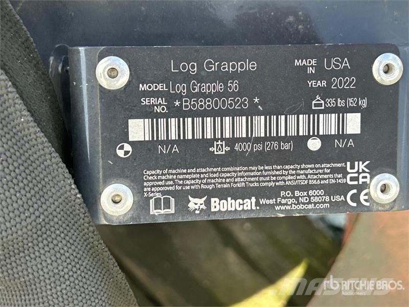 Bobcat 56 in Log Skid Steer Grapple (Unused) Grappin
