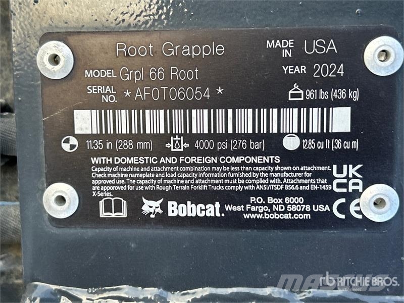 Bobcat 66 in Root Skid Steer Grapple (Unused) Griebtuvai