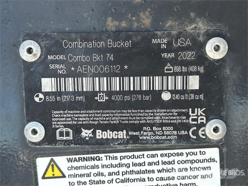 Bobcat 74 in Multi-Purpose Skid Steer Bucket (Unused) Buckets