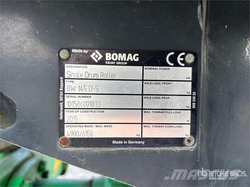 Bomag BW145D-5 Smooth Drum Compactor Single drum rollers