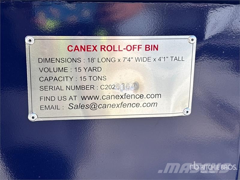 Canex 18 ft 15 cyd Roll-Off Container (Unused) Posebni kontejnerji