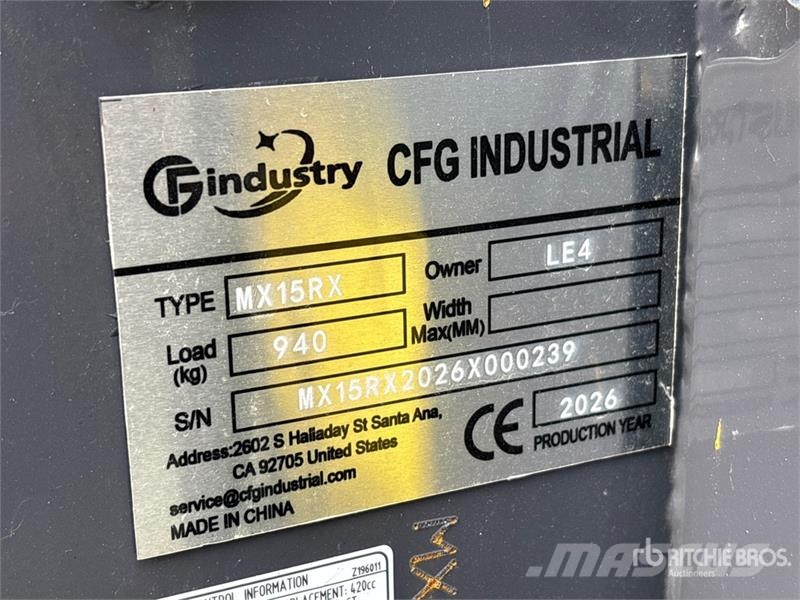 CFG MX15RX Mini Excavator (Unused) حفارات صغيرة أقل من 7 طن (حفارات صغيرة)