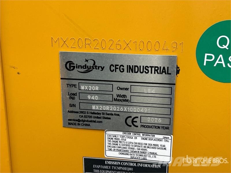 CFG MX20R Mini Excavator (Unused) Mini bageri < 7t