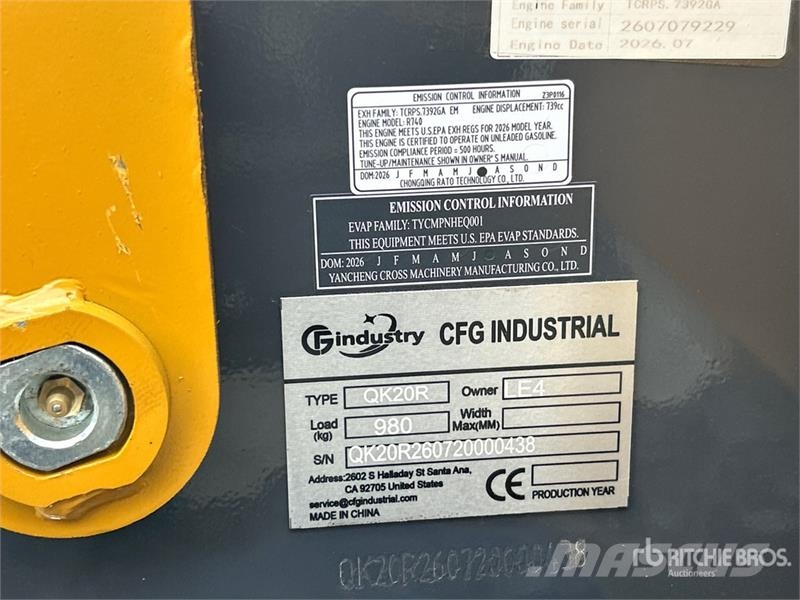 CFG QK20R Mini Excavator (Unused) Minigravemaskiner