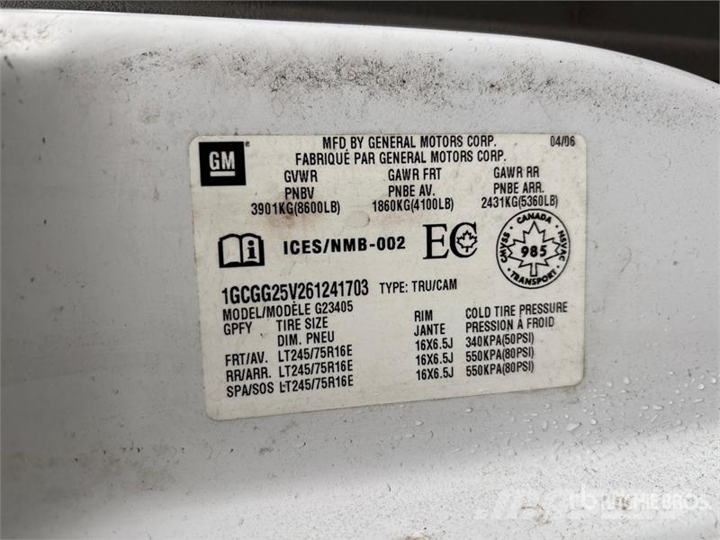 Chevrolet Express 2500 Cargo Van Panel vanlar