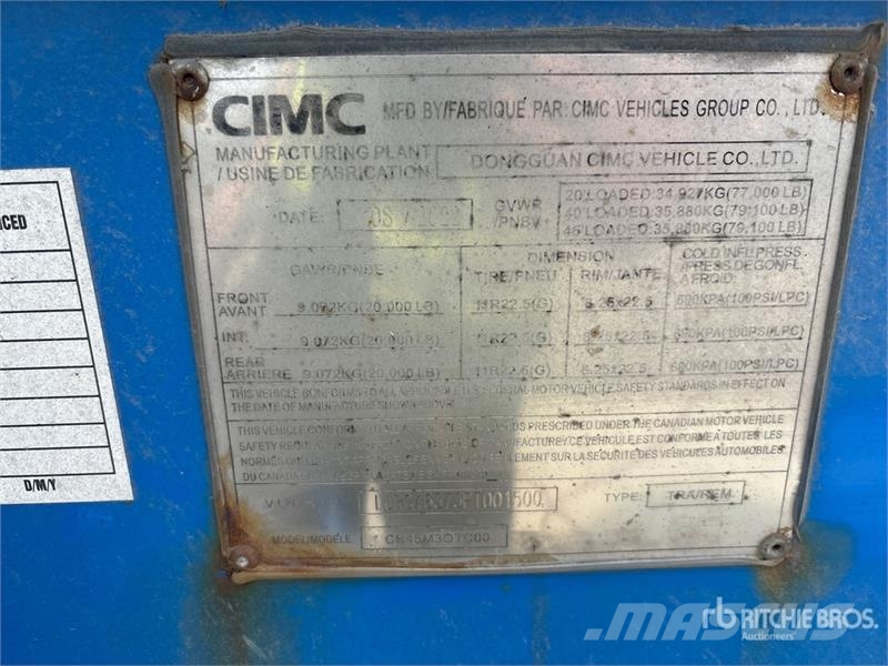 CIMC CB45M3OTC00 Tri/A Extendable Container Trailer مقطورات حاويات