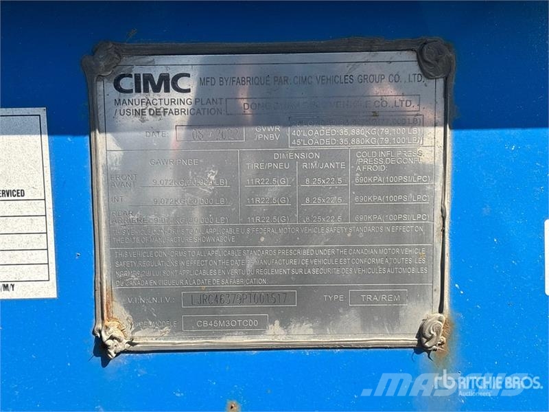 CIMC CB45M3OTC00 Tri/A Extendable Container Trailer Konteineriekrāvēji