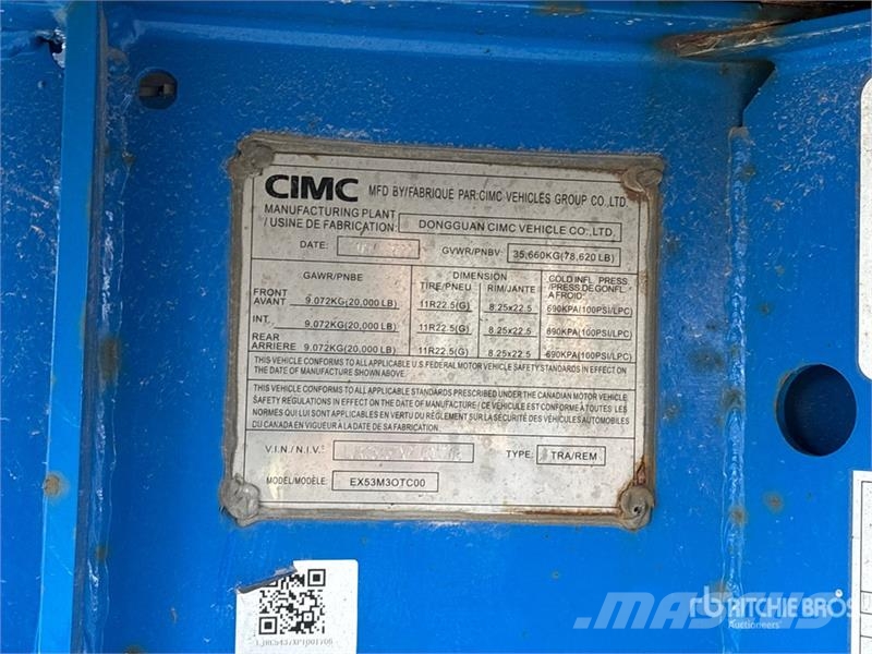 CIMC EX53M3OTC00 53 ft Tri/A Extendable Container Trail Containeranhänger