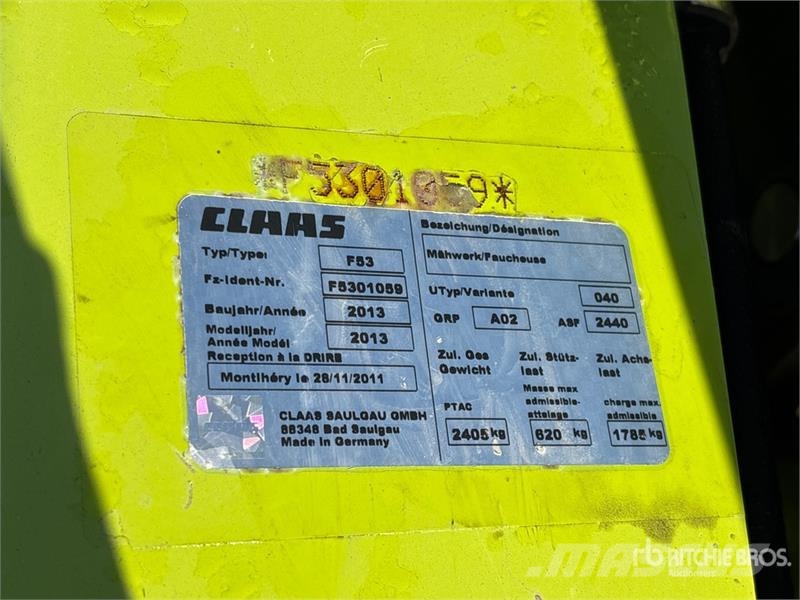 CLAAS F53 Disco 3900TC 11 ft Rear Swing Mower Conditione Mower-conditioners