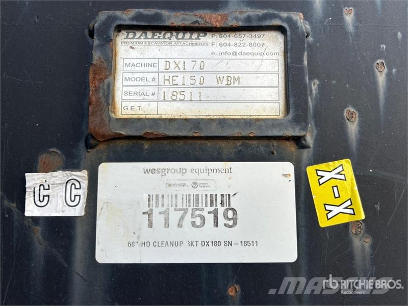 DaeQuip 60 in Cleanup Excavator Bucket Kauhat
