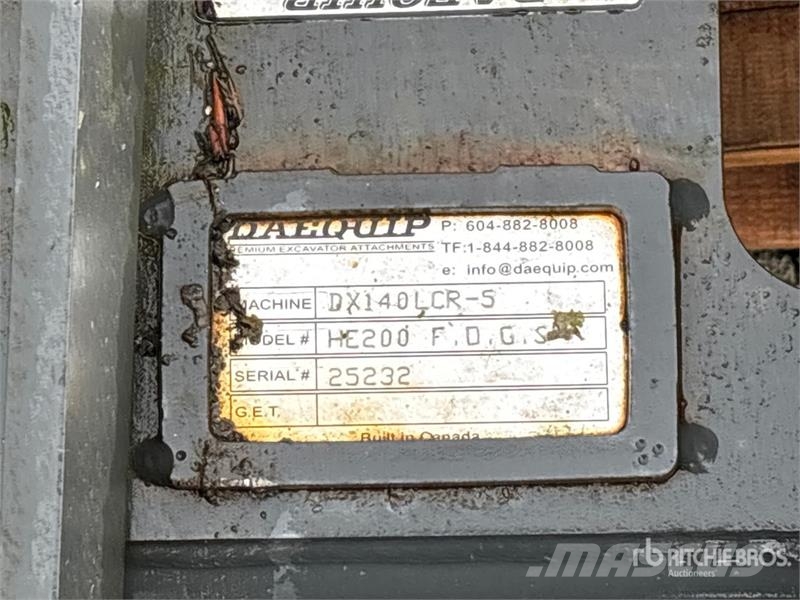 DaeQuip HE120 70 in Cab Guard Other components