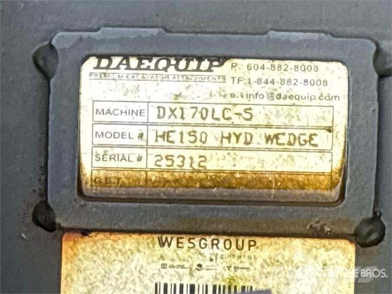DaeQuip HE150 Excavator Coupler Бързи съединители