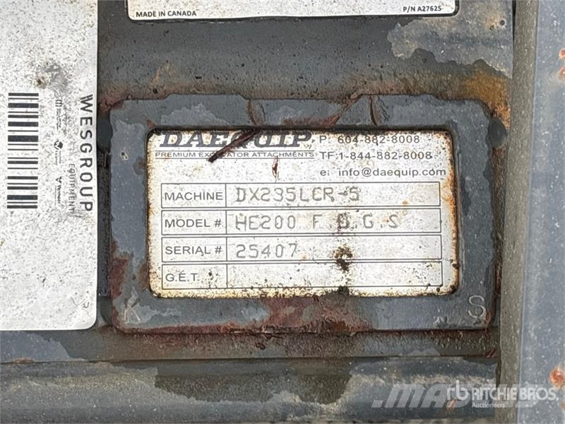 DaeQuip HE200 70 in Cab Guard Други компоненти