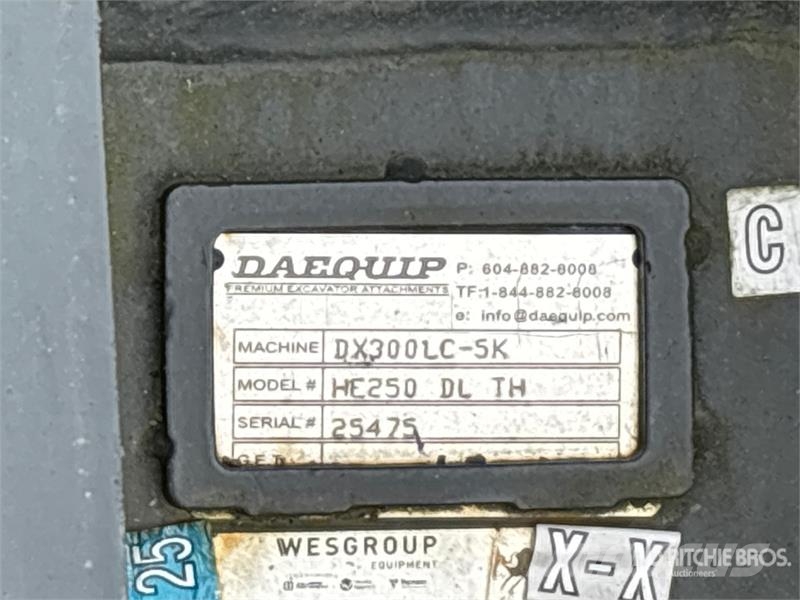 DaeQuip HE250 62 in Hydraulic Excavator Thumb Kašike / Korpe