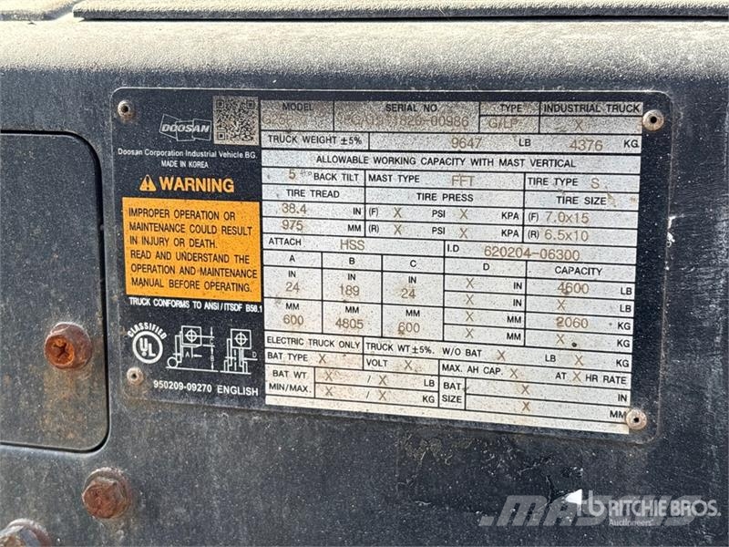 Doosan G25P-7DF Cushion Tire Forklift フォークリフト - その他
