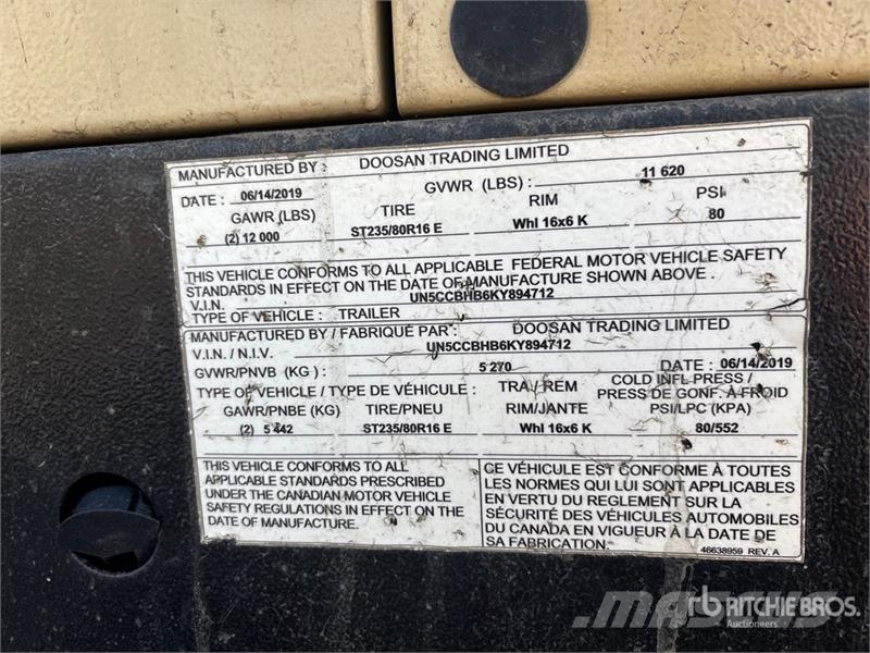 Doosan HP915WCU-T4F Mobile 146 L Air Compressor Compressori