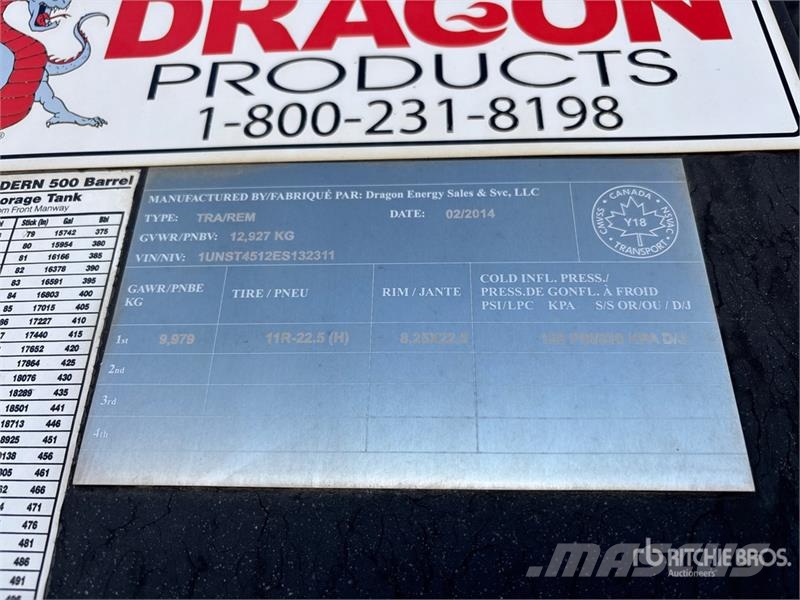 Dragon 500 bbl Trailer Mounted Steel Storage Insulated Ta Fuel and additive tanks