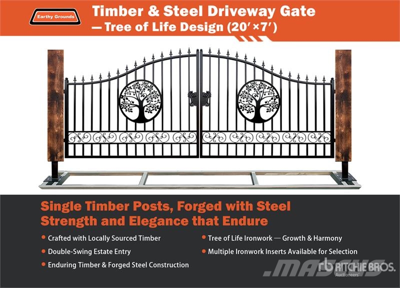 EG EarthyGrounds -T20-TL 20 ft Steel Bi-Parting Dr Sonstige Landmaschinen