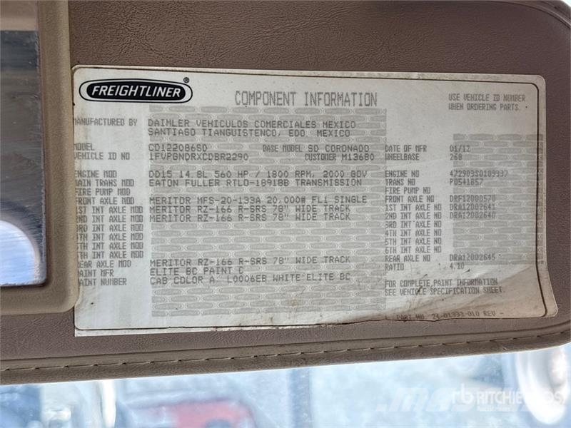 Freightliner Coronado 122 19380 L 8x6 Water Truck Tankvogne - vand