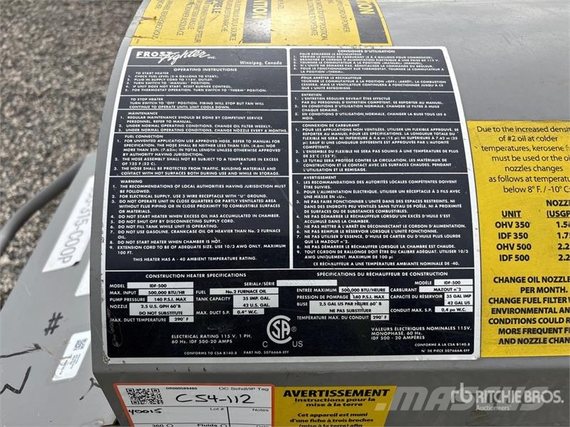 Frost Fighter IDF500 Equipamento de aquecimento e descongelamento