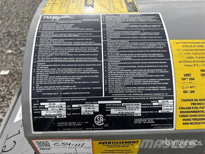 Frost Fighter IDF500 Equipamento de aquecimento e descongelamento