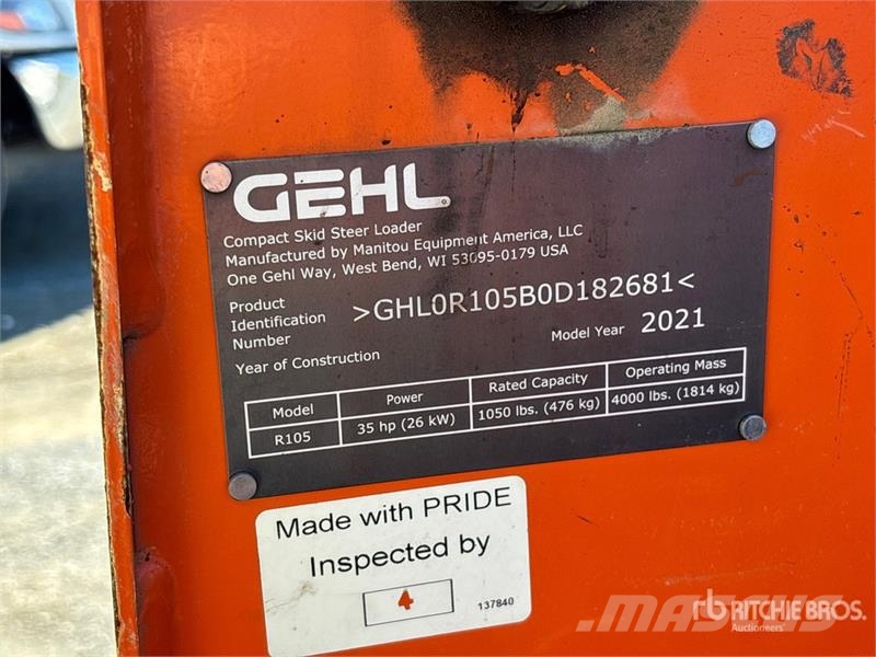 Gehl R105 Skid Steer Loader Kompaktrakodók