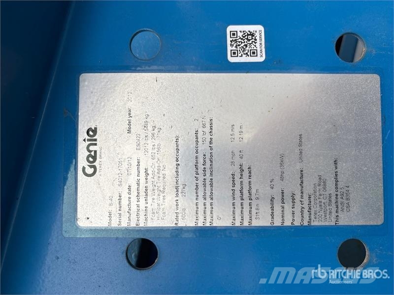 Genie S-40 Diesel Telescopic Boom Lift Nacelles télescopiques
