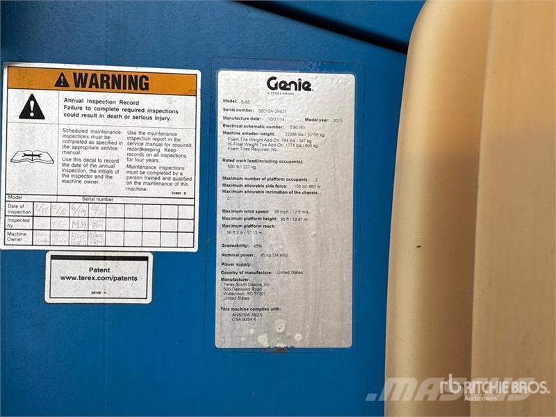 Genie S-65 4WD Diesel Telescopic Boom Lift Teleskopbühnen