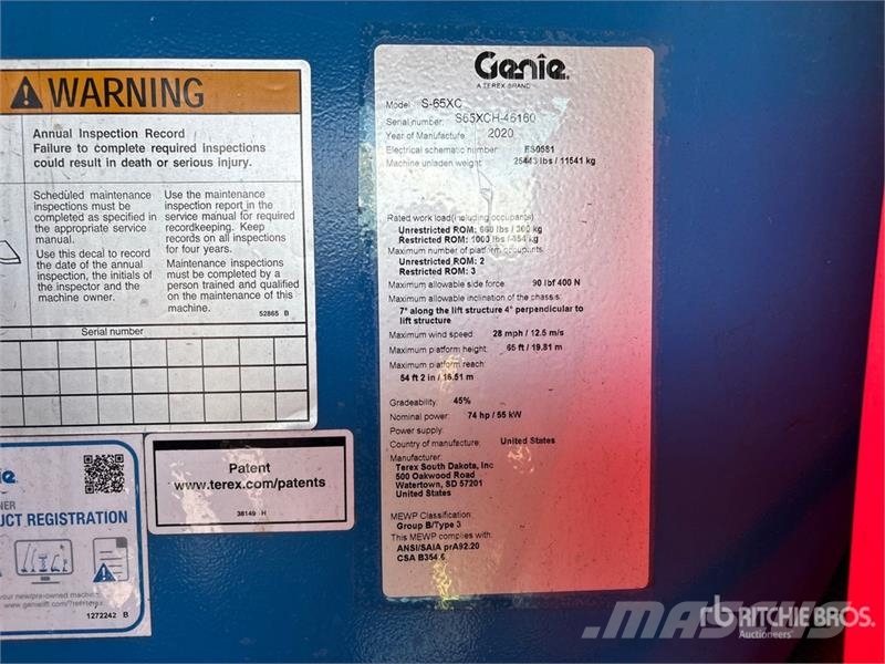 Genie S-65XC 4WD Diesel Telescopic Boom Lift Teleskopske podizne platforme