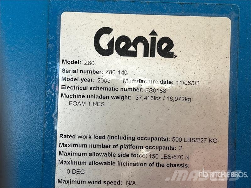 Genie Z-80/60 رافعات سلة مفصلية