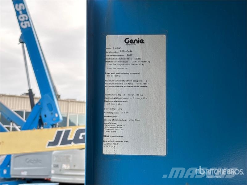 Genie Z62/40 4WD Diesel Articulating Boom Lift Strēles pacēlāji