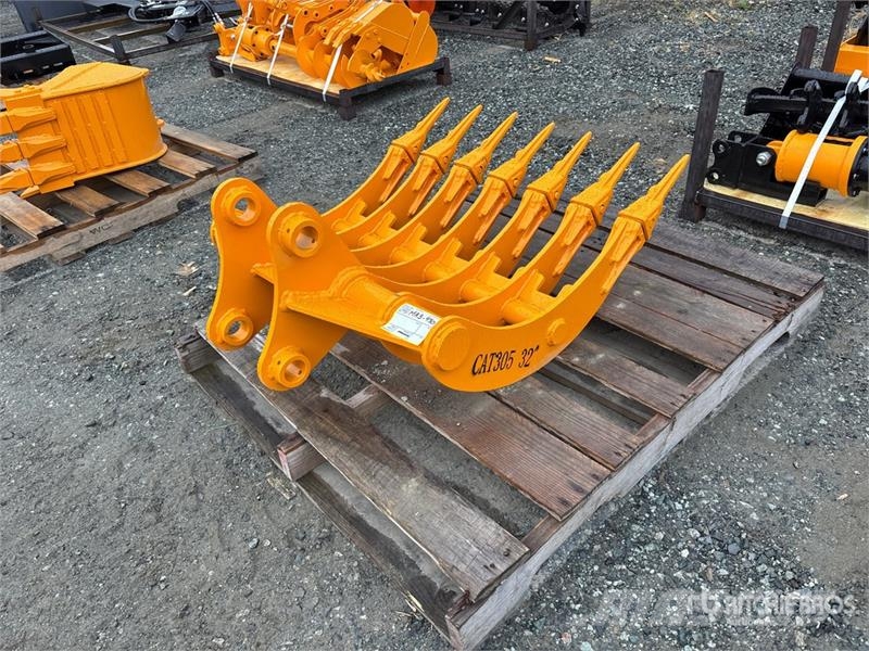  GIYI 32 in Cat 305 32 In Teeth Excavator Rake (Unu Ancinho virador