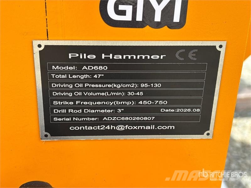 GIYI GY-AD680 Skid Steer Post Driver (Unused) Equipement de clôture