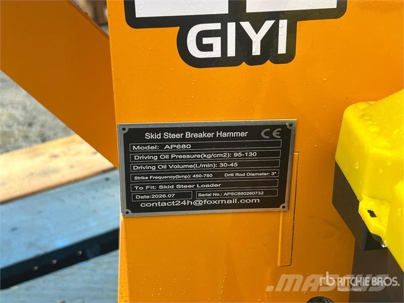 GIYI GY-AP680 Skid Steer Breaker (Unused) Iskuvasarat