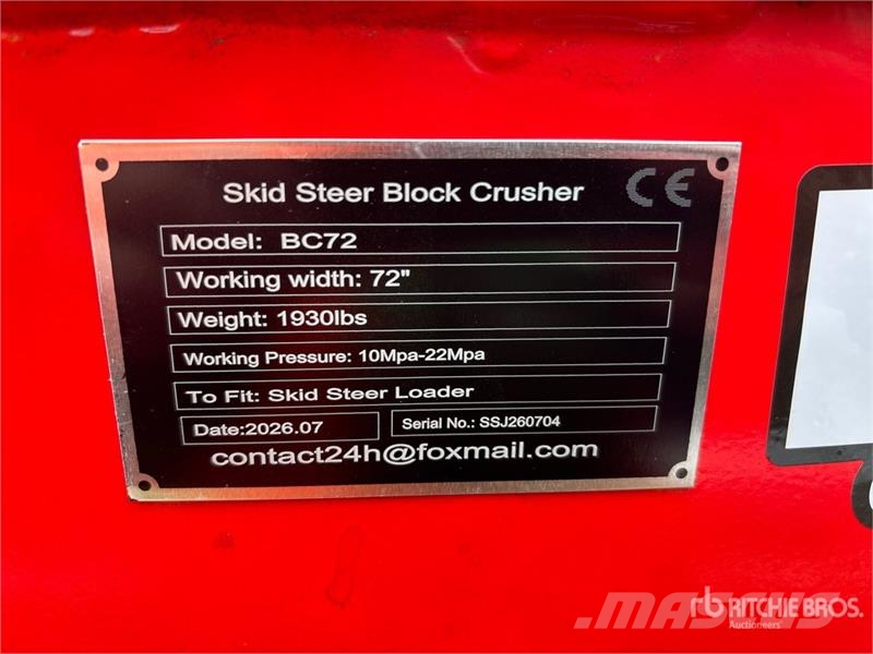 GIYI GY-BC72 24 in Skid Steer Block Crusher (Unuse Other components