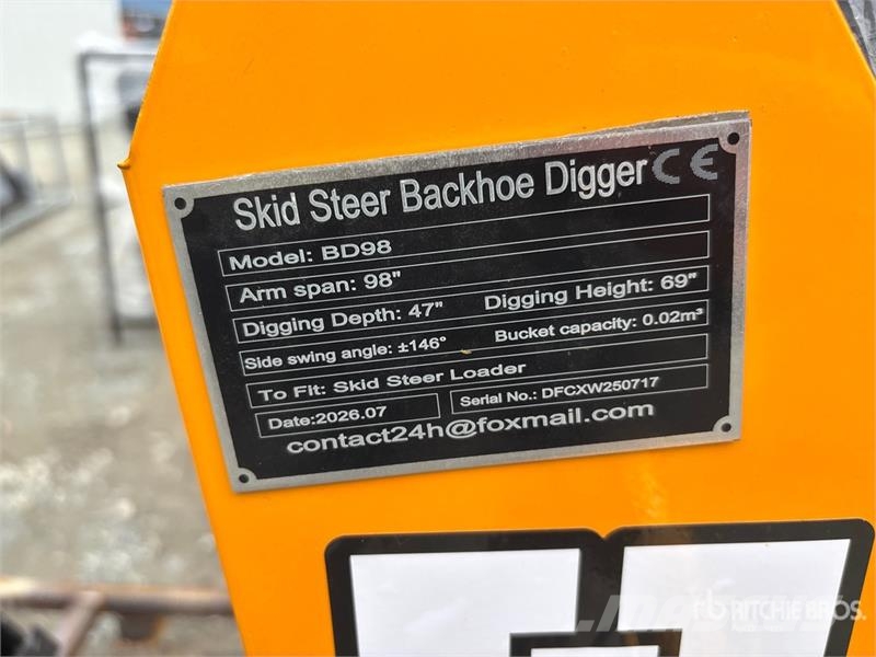 GIYI GY-BD98 Skid Steer Backhoe (Unused) Nakladalne žlice