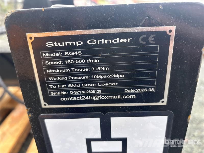  GIYI GY-BSG45 17 in Skid Steer Stump Grinder (Unus Power harrows and rototillers