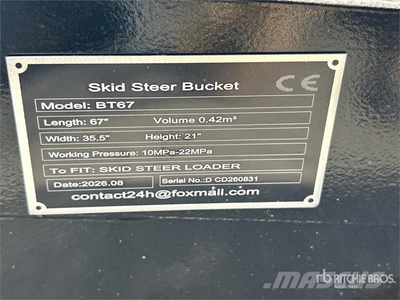 GIYI GY-BT67 67 in Skid Steer Bucket (Unused) Κουβάδες