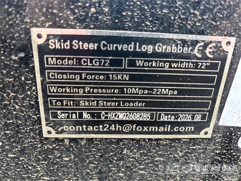 GIYI GY-CLG72 72 in Log Skid Steer Grapple (Unused Грейферы