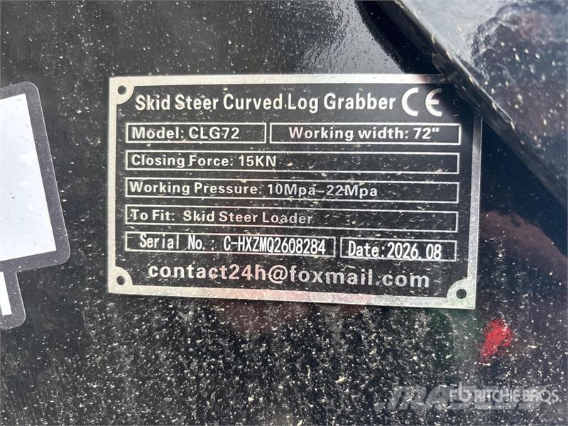 GIYI GY-CLG72 72 in Log Skid Steer Grapple (Unused Грейферы