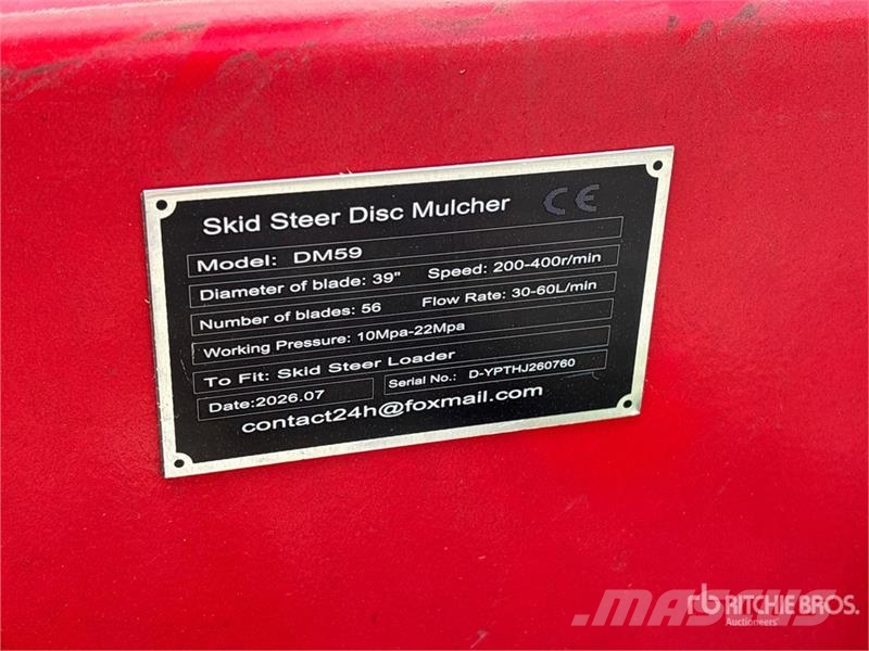 GIYI GY-DM59 59 in Disc Skid Steer Mulcher (Unused Forestry mulchers