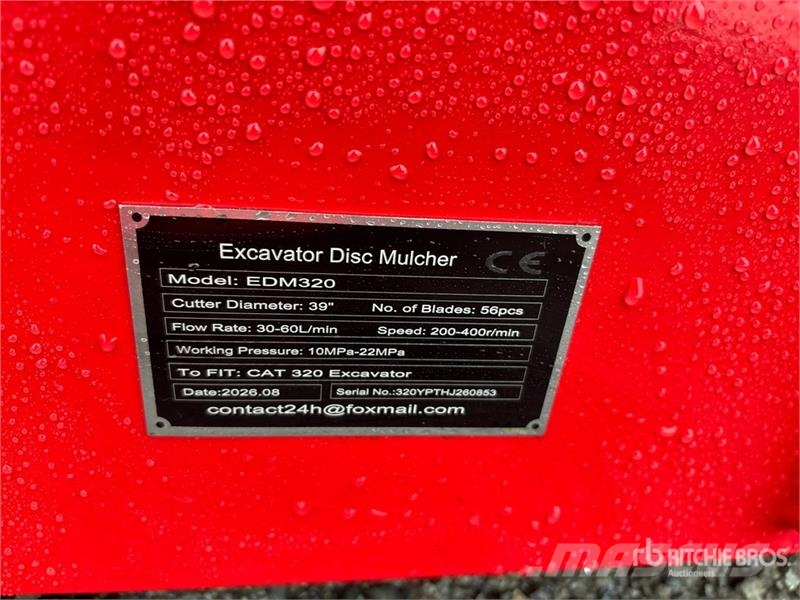 GIYI GY-EDM320 39 in Excavator Disc Mulcher - Fits Other components
