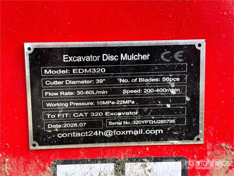 GIYI GY-EDM320 39 in Excavator Disc Mulcher - Fits Ďalšie komponenty