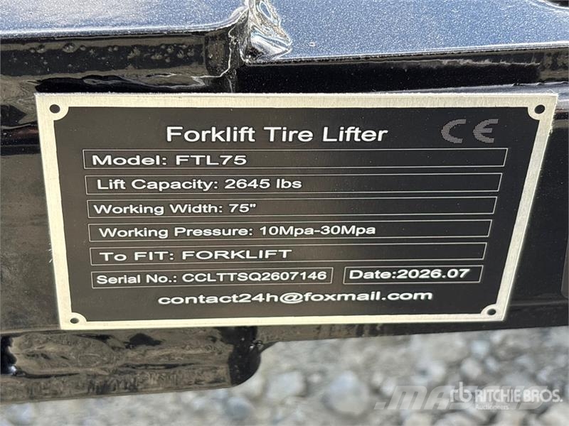 GIYI GY-FTL75 75 in Forklift Tire Lifter (Unused) Citas sastāvdaļas